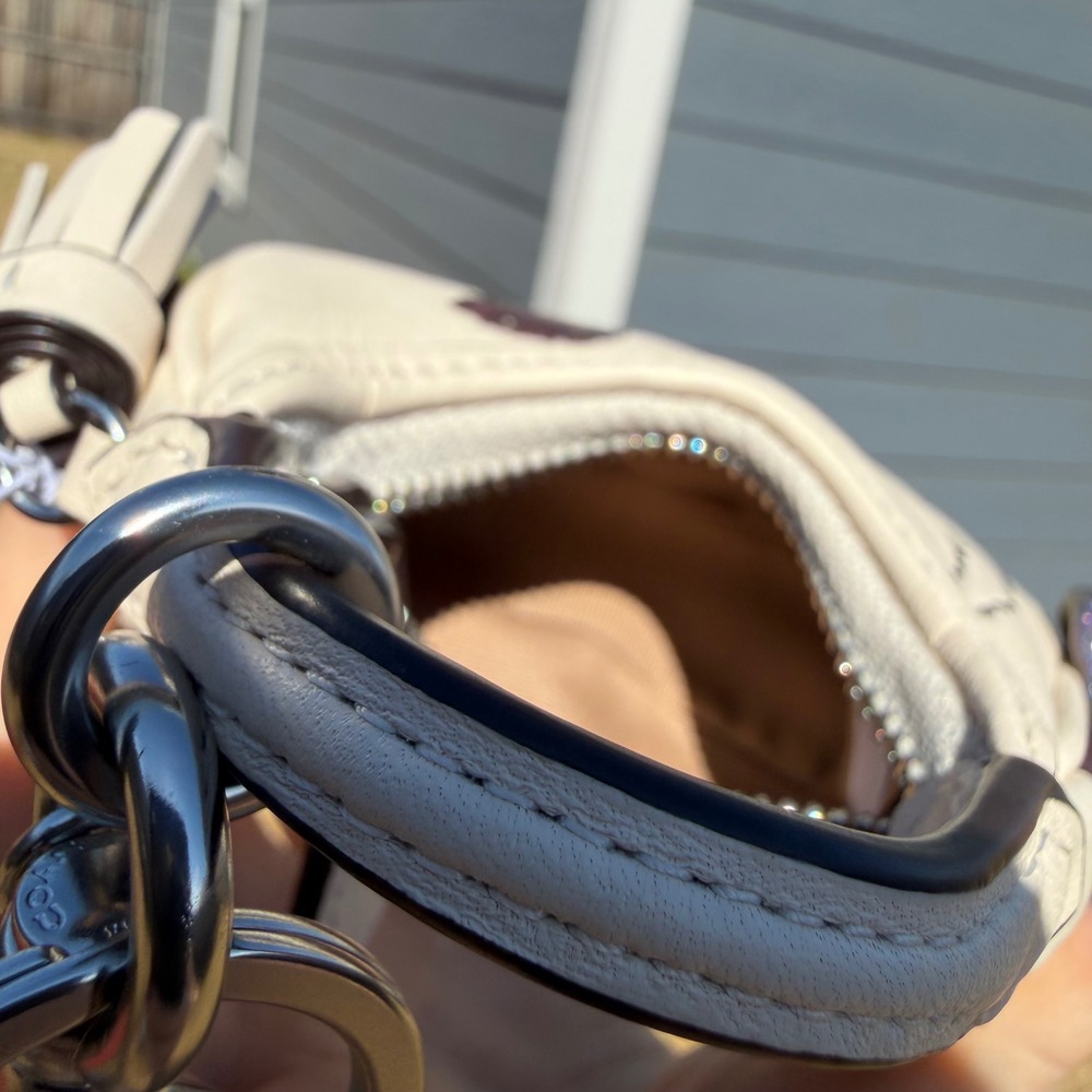 Coach Womens Micro Bag Charm NWT Cream Cherry Print Coquette Quiet‎ Luxury Mini - Picture 5 of 5